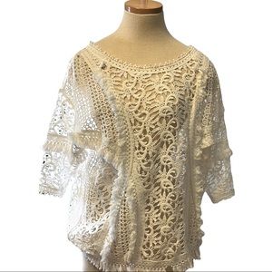 Anthropologie Baraschi Crochet Sweater Top, Medium